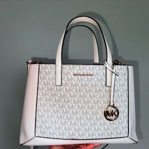 Michael Kors Cream and Tan Satchel